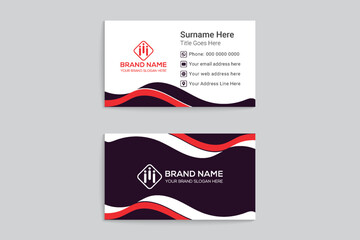 Elegant business card design with red and black color