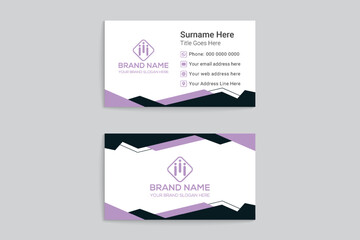 Elegant business card design with pink and black color