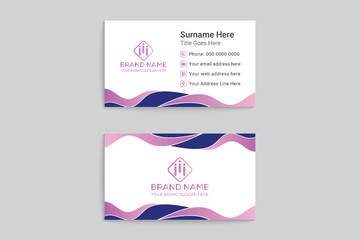 Flat law firm horizontal business card template