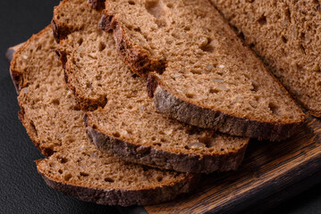 Delicious fresh brown sourdough bread with grains