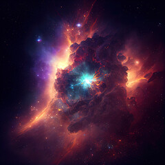 Obraz na płótnie Canvas nebula and galaxies in space, Ai generated
