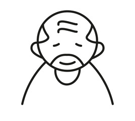 Elderly people avatar icon in line style. Grandfather logo. Elderly care. Senior icon for web