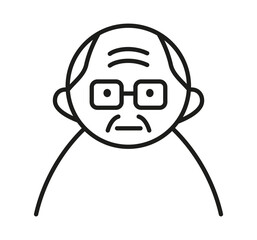 Elderly people avatar icon in line style. Grandfather logo. Elderly care. Senior icon for web