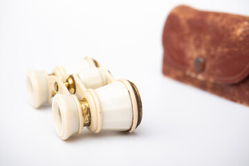 Opera theater binocularsAntique theater binoculars on a white background