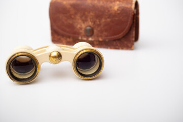 Opera theater binocularsAntique theater binoculars on a white background
