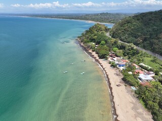 Aerial View of the Tarcoles Bay and the Ocean in Costa Rica near Jaco and Puntarenas