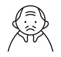 Elderly people avatar icon in line style. Grandfather logo. Elderly care. Senior icon for web