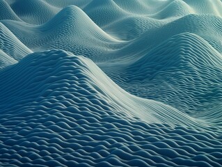 Fototapeta na wymiar Minimalist Wave Background in Pixar 3D Style