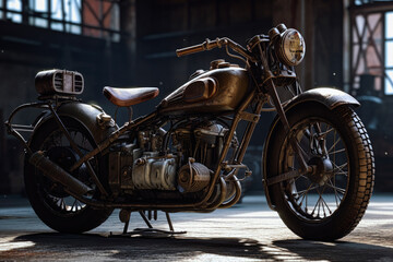 Obraz na płótnie Canvas dieselpunk motorcycle bike