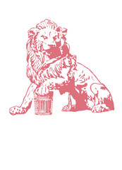 사자 lion 카페 커피 로고