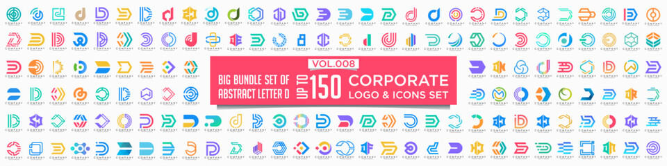 abstract letter D logo icon set. design for business of luxury, elegant, simple.