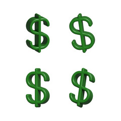3d USA Dollar currency symbols