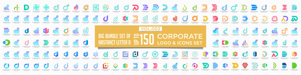abstract letter D logo icon set. design for business of luxury, elegant, simple.