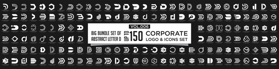 abstract letter D logo icon set. design for business of luxury, elegant, simple.