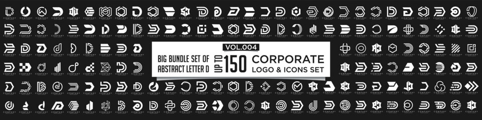 abstract letter D logo icon set. design for business of luxury, elegant, simple.