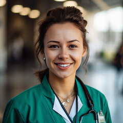 Fototapeta premium Professional nurse, doctor or hospital physician, with a natural portrait style. Woman or female with arms crossed for healthcare, medical wellness and a happy, confident and proud real smile