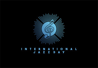 INTERNATIONAL JAZZ DAY icon, instrumen music vector