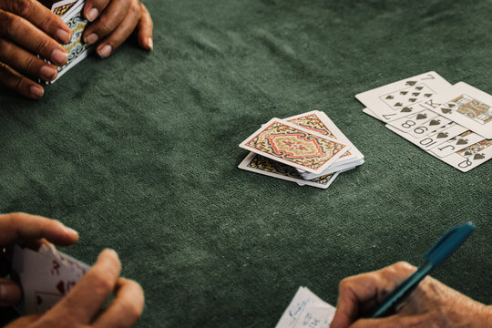 Playing cards on the table
