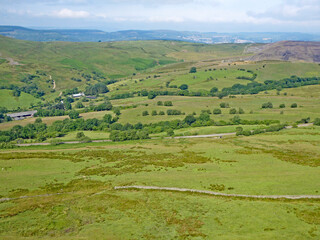 Naklejka premium Merthyr Common from the hills above Fochriw in Wales