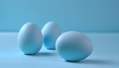 Cute realistic pastel colored paint as eggs with background. Generative AI.