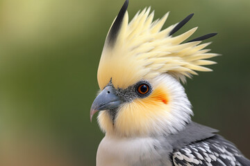 closeup of a cockatiel (Nymphicus hollandicus). Generative AI