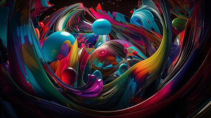 Dynamic Abstractions: A Fusion of Color and Form, Graphic Design Background, Vibrant, Fluid