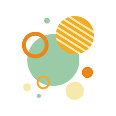 Abstract Geometric Decorative Circles in Retro Colors
