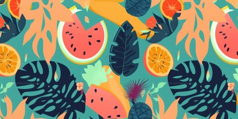 creative summer banner or background, generative ai