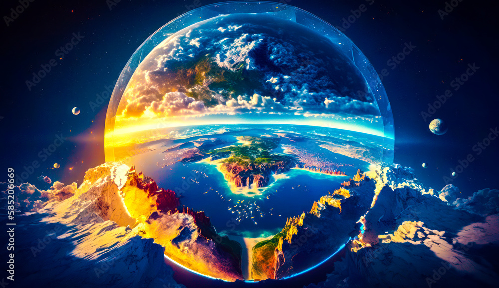 Aufkleber an image of the earth from space. generative ai.