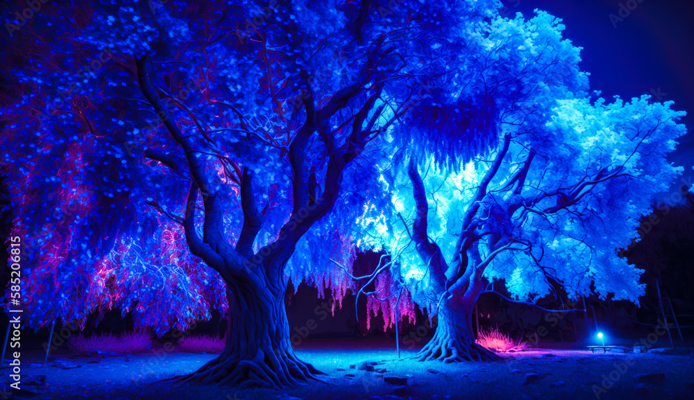 Aufkleber couple of trees that are next to each other. generative ai.