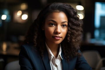 Obraz premium Pensive thinking female company CEO thoughtful businesswoman