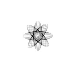 geometric oval atom orbit transparent vector