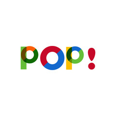 The inscription "POP"  of color letters.Vector illustration