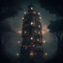 Babel Tower Digital Painting 