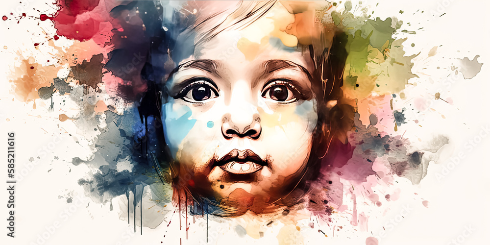 Poster a vivid, abstract painting of a watercolour background created by artificial intelligence - generati
