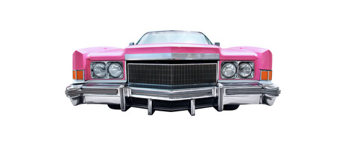 Obraz na płótnie Canvas Beautiful US vintage convertible in pink
