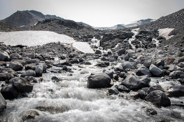 mountain river in winter