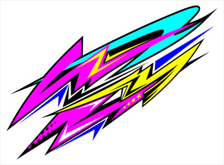 Design vector racing background with a unique pattern and a combination of bright colors and star effects suitable for your wrapp design