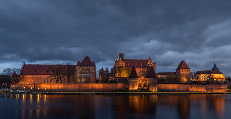 malbork castle at evening 