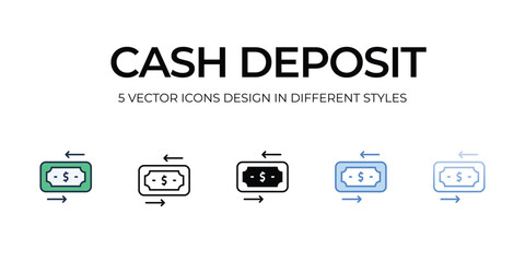 Cash Deposit icon. Suitable for Web Page, Mobile App, UI, UX and GUI design.