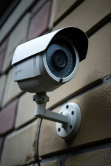 Surveillance Camera Mounted on a Wall for Enhanced Security Measures