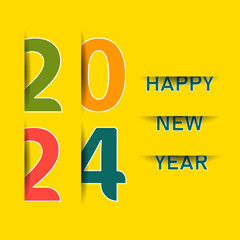 2024 Happy New Year logo text design. 2024 number design template. Happy New Year 2024 symbol.