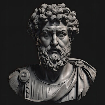 Marcus Aurelius Portrait - Roman Emperor Philosopher - Generative AI