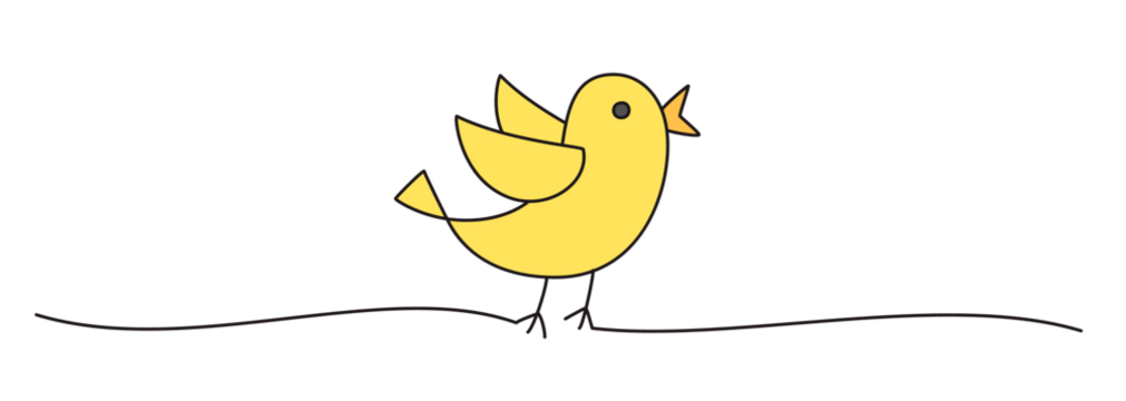 Doodle Easter chick line art banner, black scribble style hand drawn with thin line, divider shape. Png isolated on transparent background - Powered by Adobe