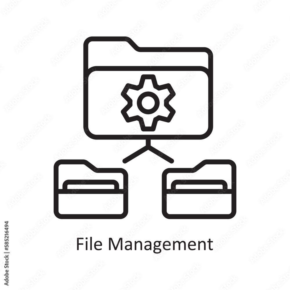 Poster file management vector outline icon design illustration. data symbol on white background eps 10 file