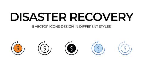 Disaster Recovery icon. Suitable for Web Page, Mobile App, UI, UX and GUI design.