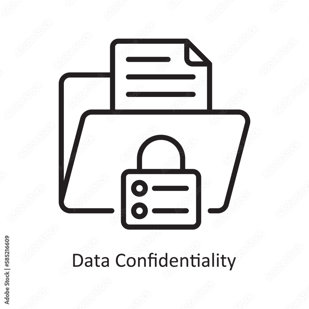 Poster data confidentiality vector outline icon design illustration. data symbol on white background eps 10