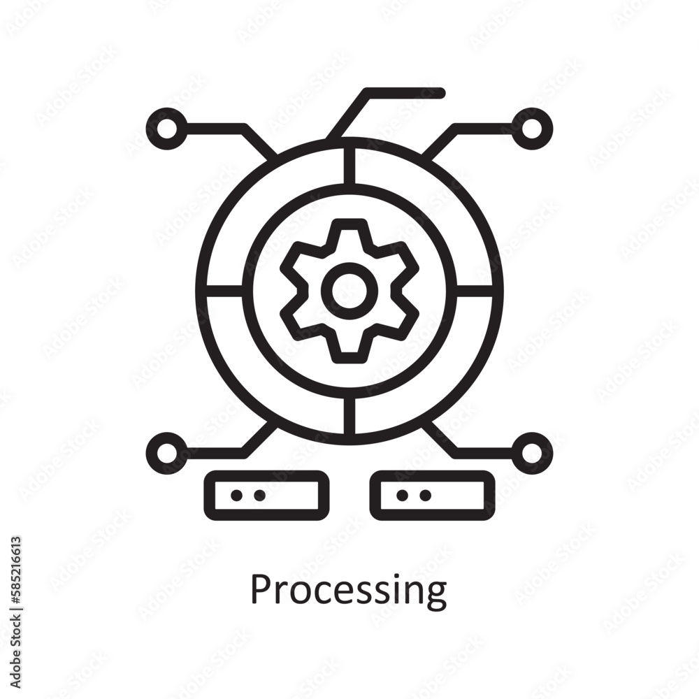 Poster processing vector outline icon design illustration. data symbol on white background eps 10 file