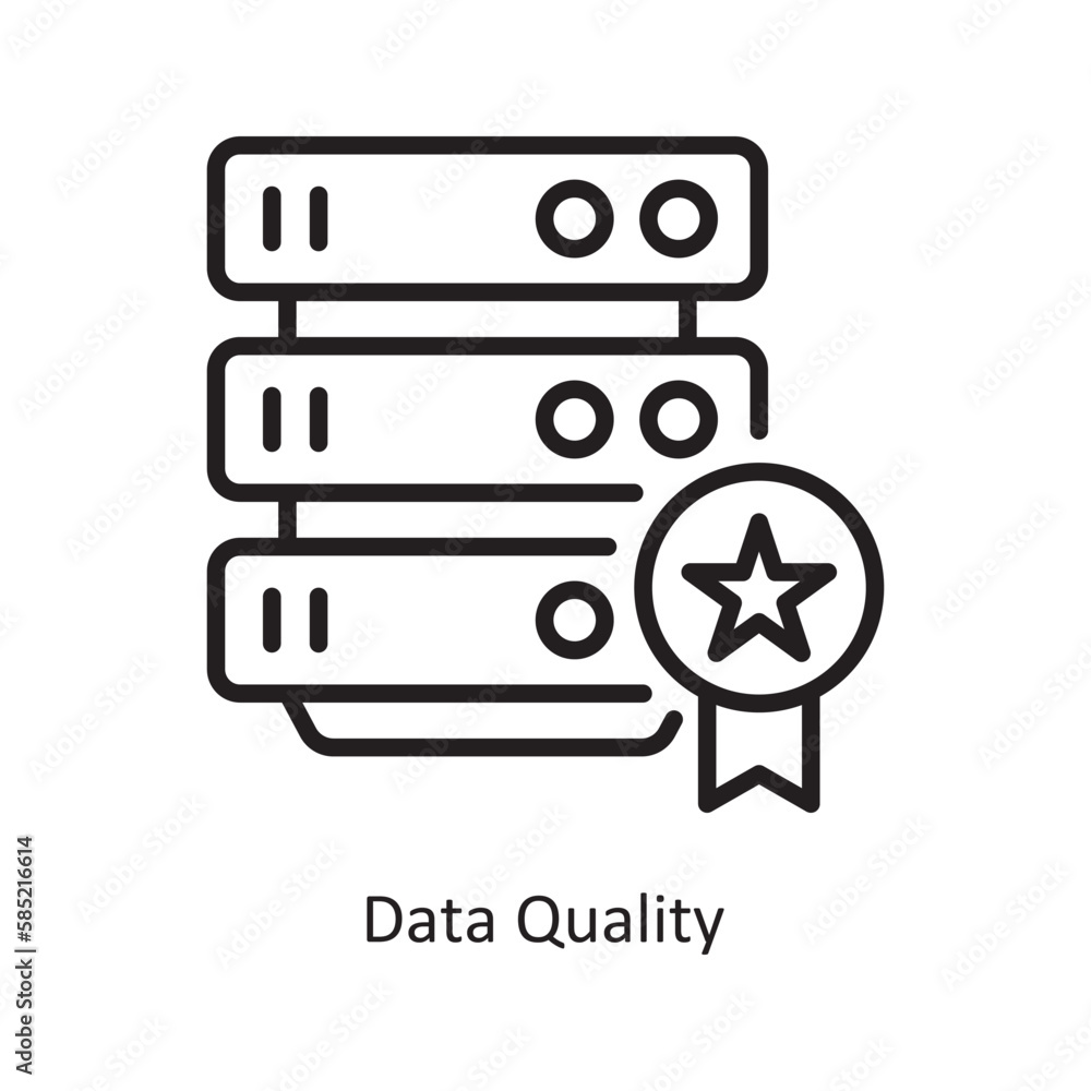 Poster data quality vector outline icon design illustration. data symbol on white background eps 10 file