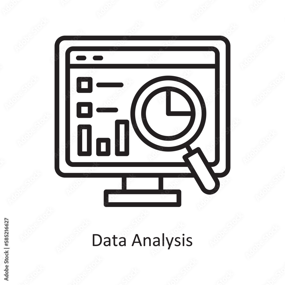 Poster data analysis vector outline icon design illustration. data symbol on white background eps 10 file